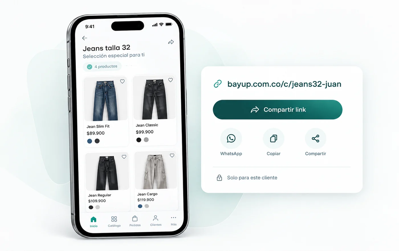 Subcatálogo personalizado con link para compartir